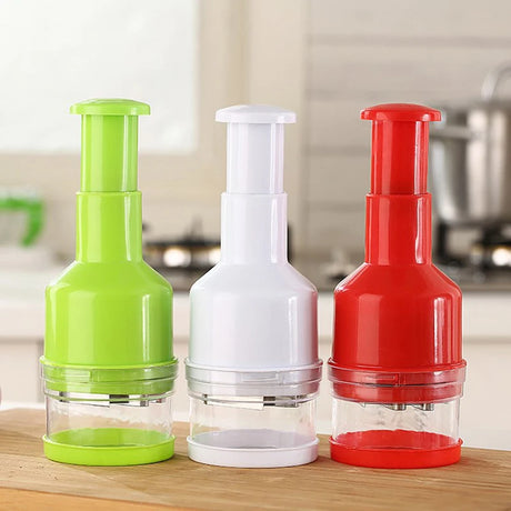 Hand-Press Stainless Steel Vegetable Chopper & Dicer