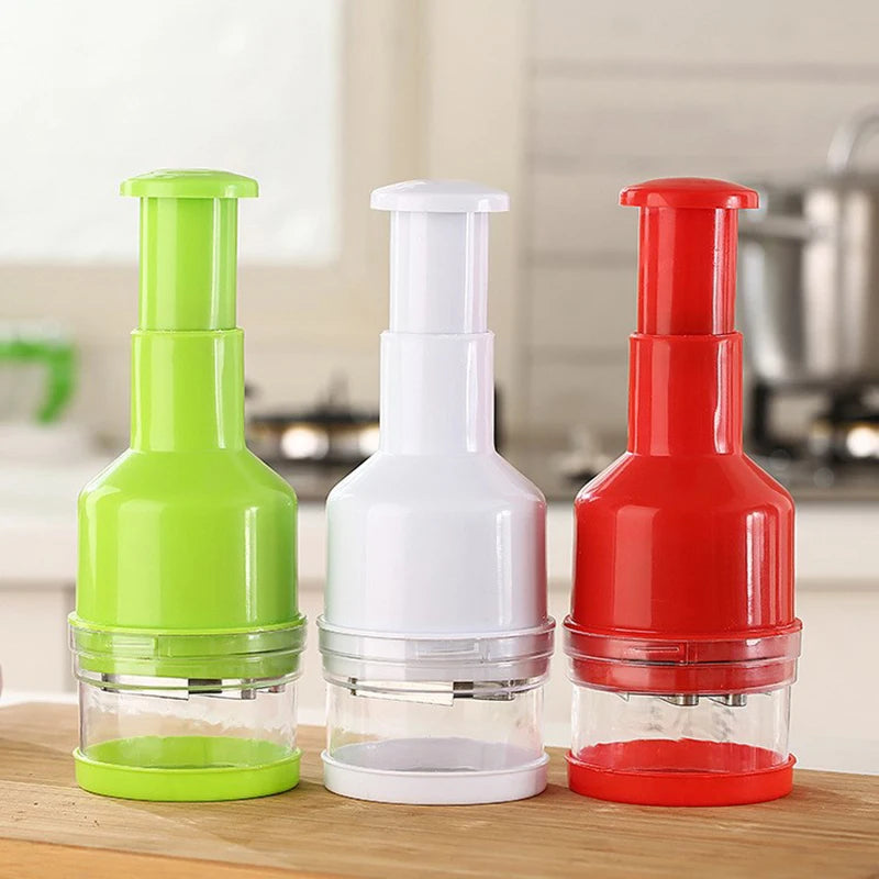 Hand-Press Stainless Steel Vegetable Chopper Dicer