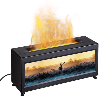 Flame Humidifier &amp; Aroma Diffuser with Realistic LED Flame